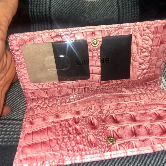 Brahmin Pink Croc-Embossed Wallet - Picture 3 of 3